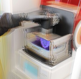 Aligners being manufactured in the own practice lab